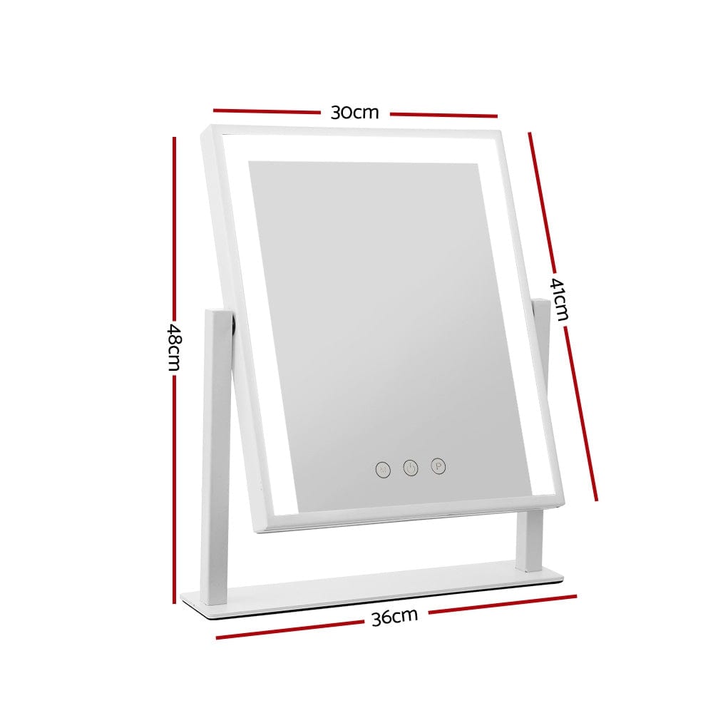 Embellir LED Makeup Mirror White | MM-STAND-3040LED-WH