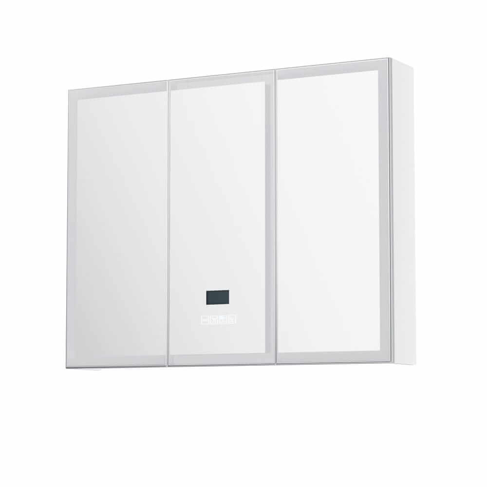 Bathroom Mirror Wall Cabinet LED Light Vanity Shaving Medicine Storage Organiser BV-MC-LED-TD01-WH