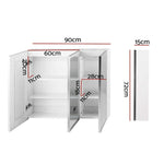 Bathroom Mirror Wall Cabinet LED Light Vanity Shaving Medicine Storage Organiser BV-MC-LED-TD01-WH
