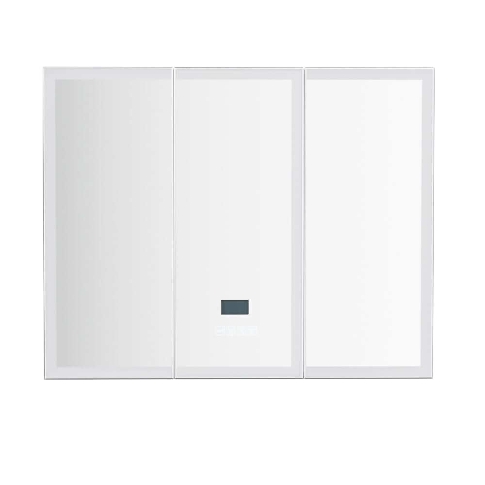Bathroom Mirror Wall Cabinet LED Light Vanity Shaving Medicine Storage Organiser BV-MC-LED-TD01-WH