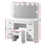 Artiss Debbie Hollywood Makeup Mirror and Table Set White