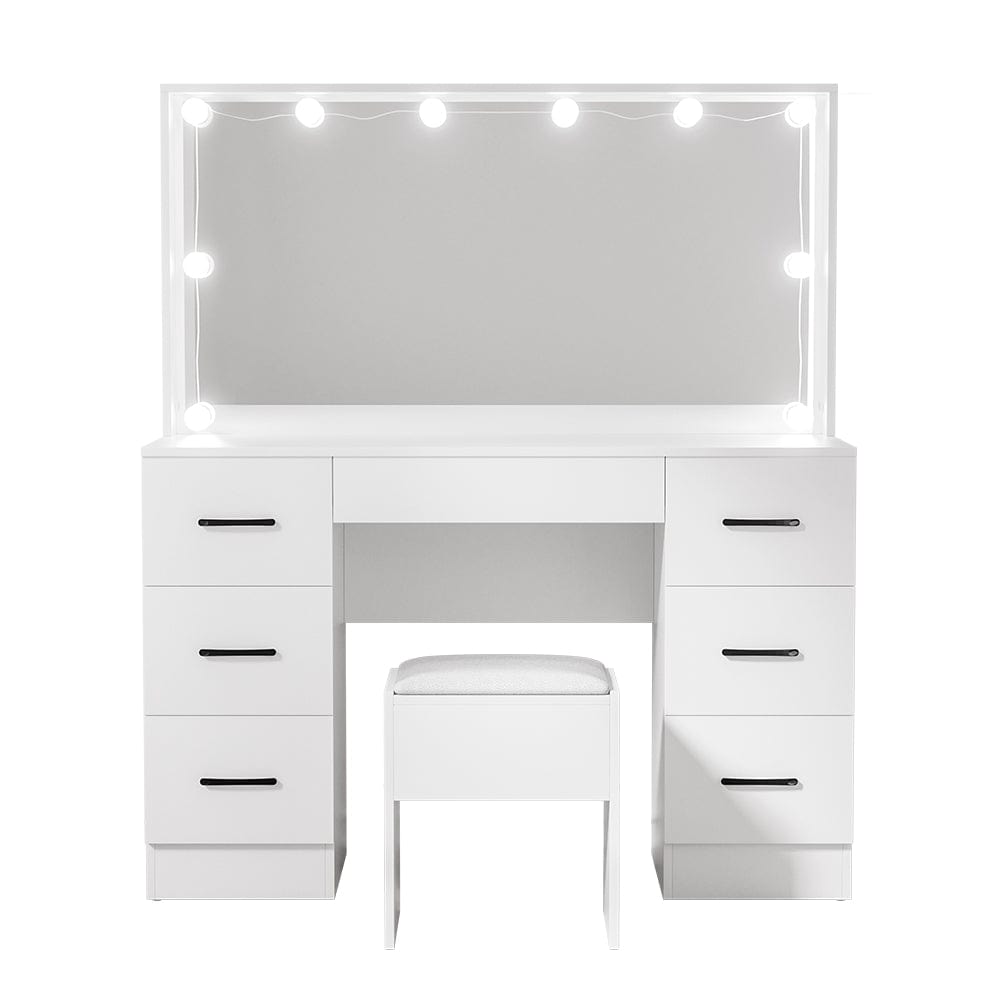 Artiss Debbie Hollywood Makeup Mirror and Table Set White