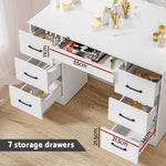 Artiss Debbie Hollywood Makeup Mirror and Table Set White