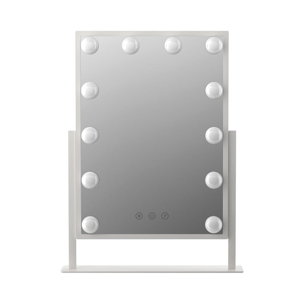 Embellir Hollywood Makeup Mirror White | MM-E-STAND-3040-FRAME-WH