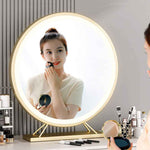Gold Round LED Makeup Mirror Desktop  V324-CS-HOMIRGD403