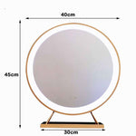 Gold Round LED Makeup Mirror Desktop  V324-CS-HOMIRGD403