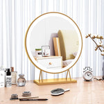 Gold Round LED Makeup Mirror Desktop  V324-CS-HOMIRGD403