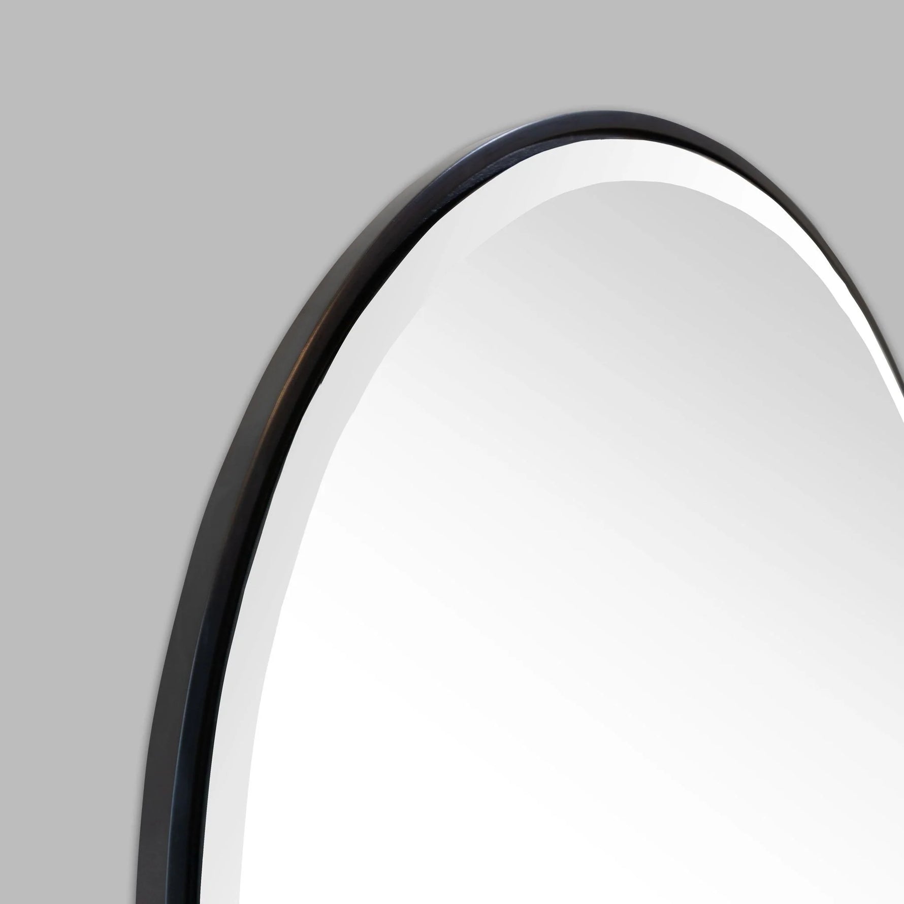 Lunar Shadow Round Black Mirror