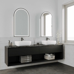 Remer Remer Blanca LED Smart Mirror Shaving Cabinet 50 x 90cm Matte Black BR50D-MB