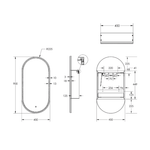 Remer Remer Capsule LED Smart Mirror Shaving Cabinet 450 x 150cm