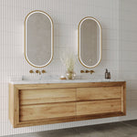 Remer Remer Capsule LED Smart Mirror Shaving Cabinet 450 x 150cm Brushed Brass CR45D-BB