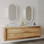 Remer Remer Capsule LED Smart Mirror Shaving Cabinet 450 x 150cm Brushed Nickel CR45D-BN