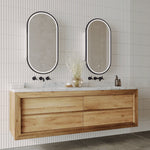 Remer Remer Capsule LED Smart Mirror Shaving Cabinet 450 x 150cm Matte Black CR45D-MB