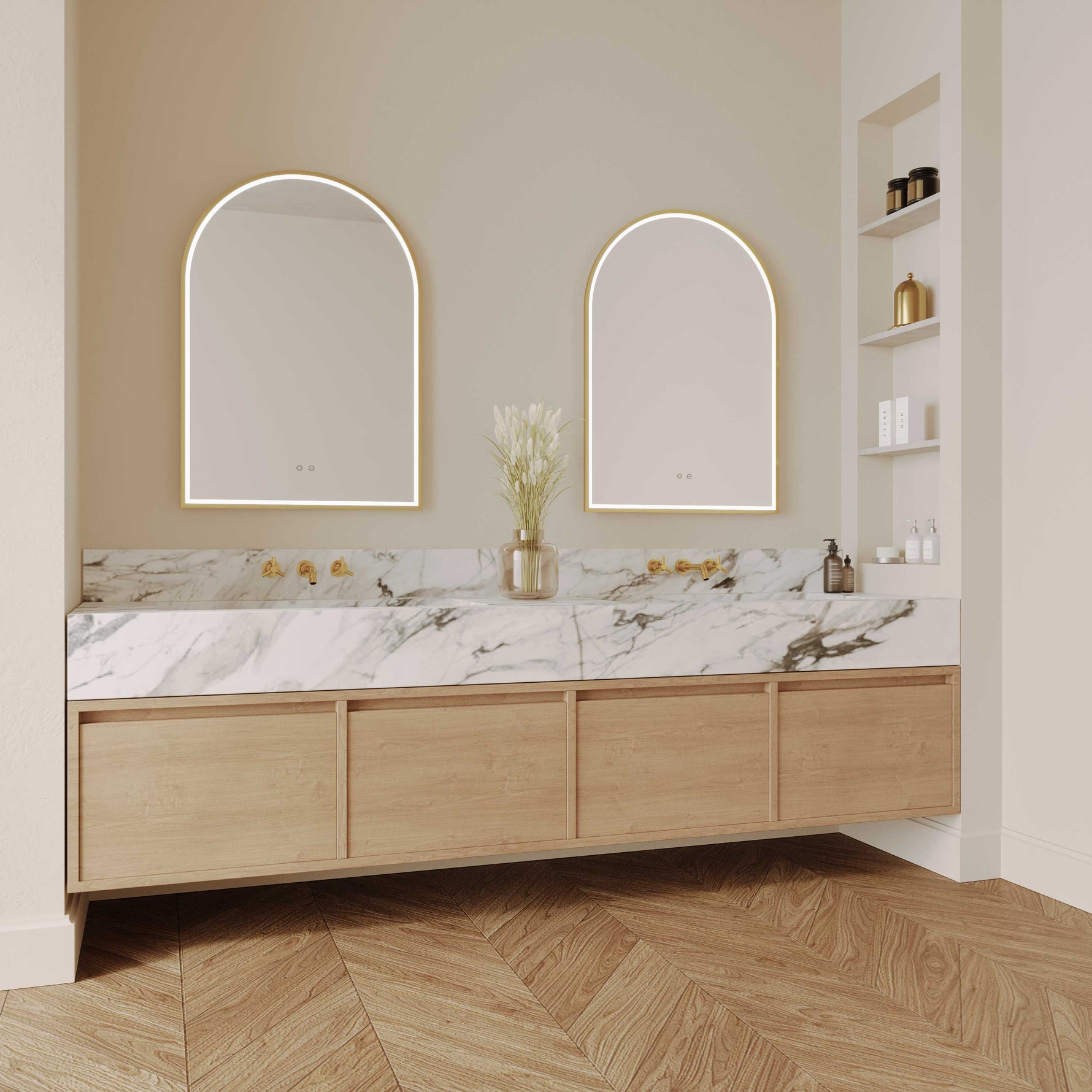 Remer Remer Great Arch 700D LED Mirror GAR70D - Free shipping Brushed Brass GAR70D-BB