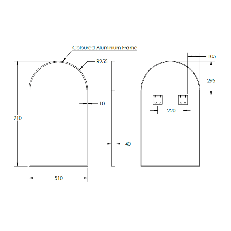 Remer Remer Modern Arch Mirror MA51 - Free shipping