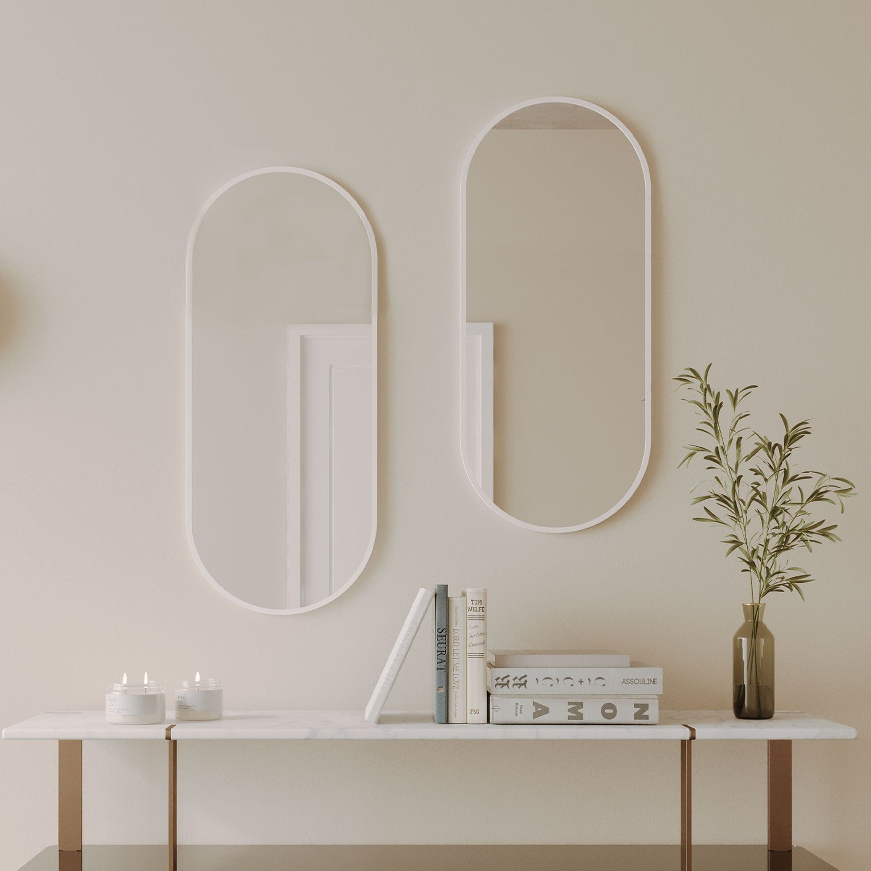 Remer Remer Modern Oblong Mirror MO4691/MO46121 - Free shipping 46cm x 121cm / Matte White MO46121-MW