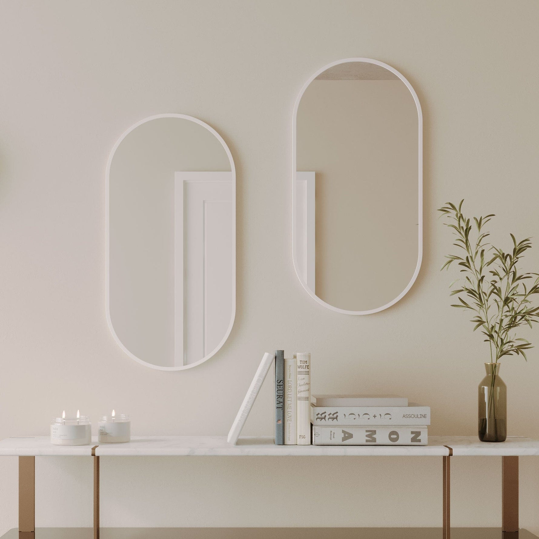 Remer Remer Modern Oblong Mirror MO4691/MO46121 - Free shipping 46cm x 91cm / Matte White MO4691-MW