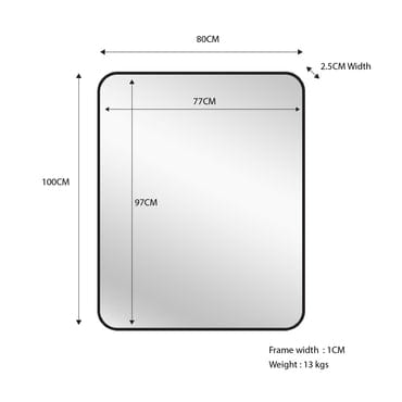 Eliza Black Rectangular Mirror