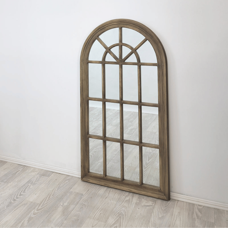 Style By Inspiration Brown Arch Window Style Mirror V292-MIRR-ARCH003