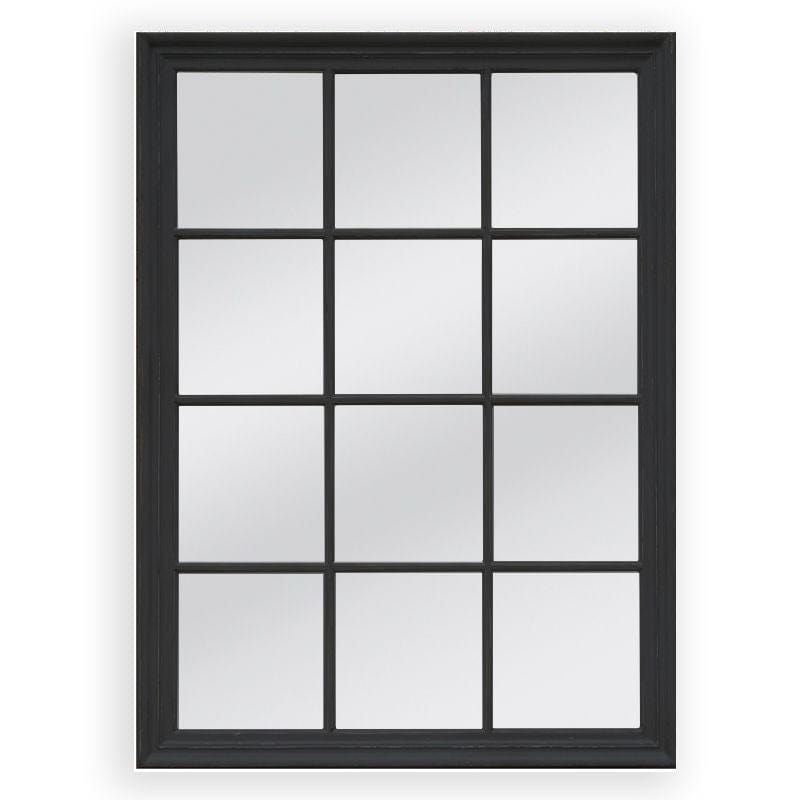 Window Style Mirror - Black Rectangle 95cm x 130cm – Mirror Space Australia