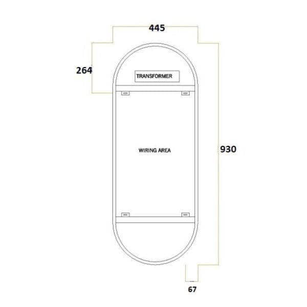 Ablaze Oval Back-lit Mirror SO500W SO 500C
